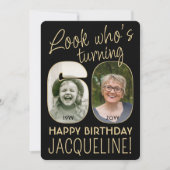 Look Who's 60 Black & Birthday Party 2写真 招待状 (正面)