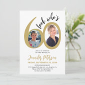 Look who's 60 elegant 2 photo 60th birthday party 招待状 (スタンド正面)