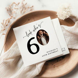 Look Who's 60! Modern Photo 60th Birthday スタンダードカクテルナプキン