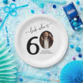 Look Who's 60! Modern Photo 60th Birthday ペーパープレート (パーティー)