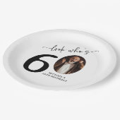 Look Who's 60! Modern Photo 60th Birthday ペーパープレート (アングル)