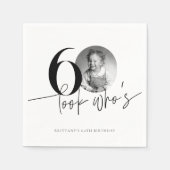 Look Who's 60 Photoおもしろいシンプル 60誕生日 スタンダードカクテルナプキン (正面)