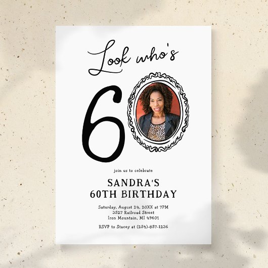 Look Who's 60 Photo Adult誕生日 招待状