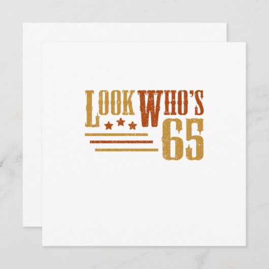 Look Whos 65歳65おもしろい番目の誕生日 招待状 (正面/裏面)