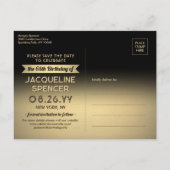 Look Who's 65 Birthday Party Save The Date 2 Photo 案内ポストカード (裏面)