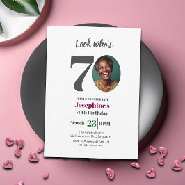 Look who's 70! Birthday Party Photo 招待状