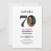 Look who's 70! Birthday Party Photo 招待状 (正面)