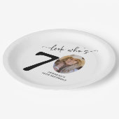 Look Who's 70! Modern Photo 70th Birthday ペーパープレート (アングル)