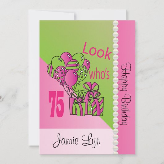 Look Who's 7575誕生日 招待状 (正面)