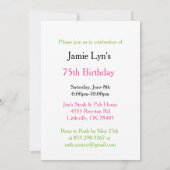 Look Who's 7575誕生日 招待状 (裏面)