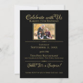 Look Who's 75 Photo金ゴールド黒 招待状 (裏面)