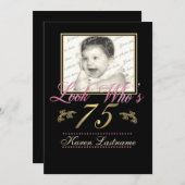 Look Who's 75 Photo 招待状 (正面/裏面)