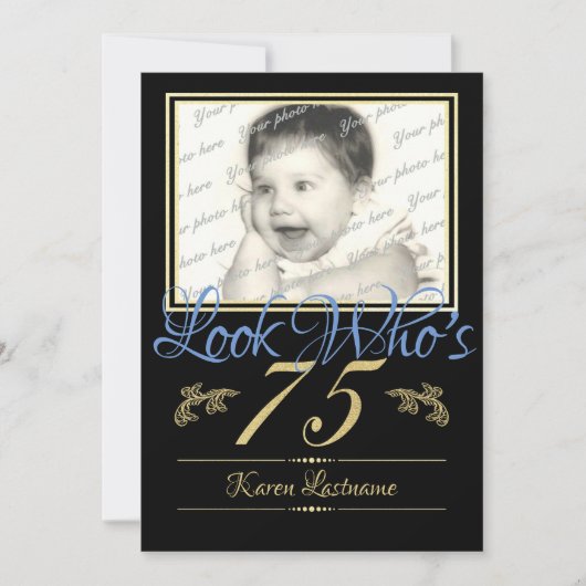 Look Who's 75 Photo 招待状 (正面)