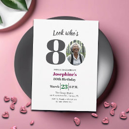 Look who's 80! Birthday Party Photo 招待状