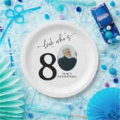 Look Who's 80! Modern Photo 80th Birthday ペーパープレート (パーティー)