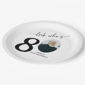 Look Who's 80! Modern Photo 80th Birthday ペーパープレート (アングル)