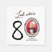 Look Who's 80 Photo 80誕生日 スタンダードカクテルナプキン (正面)