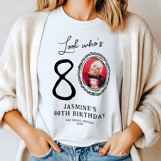 Look Who's 80 Photo 80誕生日 トライブレンドTシャツ