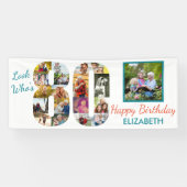 Look Who's 80 Photo Collage 80th Birthday Party 横断幕 (横)