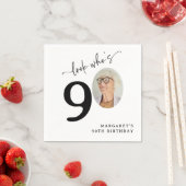 Look Who's 90! Modern Photo 90th Birthday スタンダードカクテルナプキン (インサイチュ)