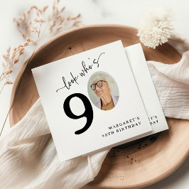 Look Who's 90! Modern Photo 90th Birthday スタンダードカクテルナプキン