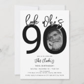 Look who's 90 | Photo 90th Birthday Invitation 招待状 (正面)