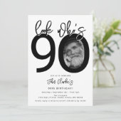 Look who's 90 | Photo 90th Birthday Invitation 招待状 (スタンド正面)