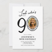 Look Who's 90 Photo Adult誕生日 招待状 (正面)