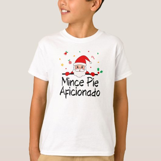 LOOK WHO'S A MINCE PIE AUTIONADO - SANTA Tシャツ (正面)