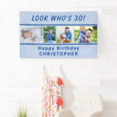 Look Who's Any Age 4 Photo Blue誕生日 横断幕 (インサイチュ)