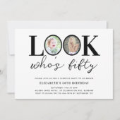 Look Who's Fifiture Photo 50th Birthday Party 招待状 (正面)