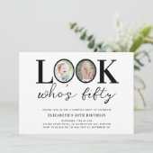 Look Who's Fifiture Photo 50th Birthday Party 招待状 (スタンド正面)