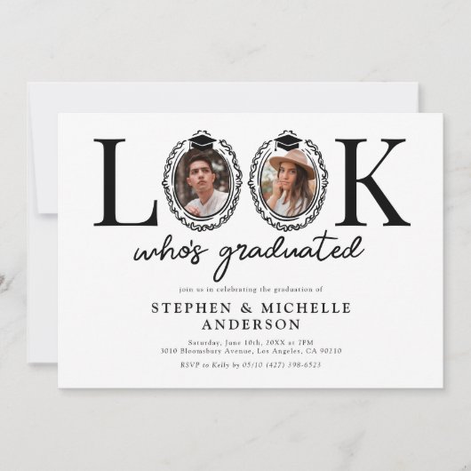 Look Whos Graduated Joint Graduation Party 招待状 (正面)