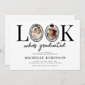 Look Whos Graduated Photo Graduation Party 招待状 (正面/裏面)