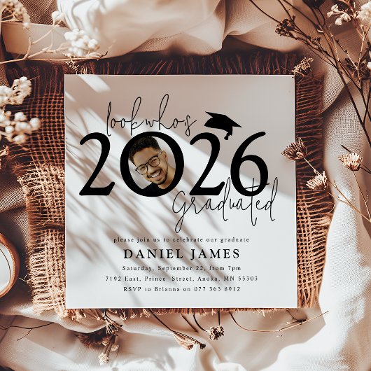 Look who's Graduated Photo Graduation Party 招待状