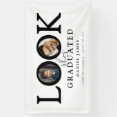 Look Who's Graduated Photo Graduation Party 横断幕 (縦)