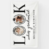 Look Whos Graduated Photo Graduation Party 横断幕 (縦)