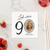 Look Who's Nighty写真90誕生日 スタンダードカクテルナプキン (インサイチュ)