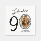 Look Who's Nighty写真90誕生日 スタンダードカクテルナプキン (正面)