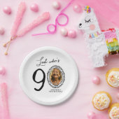 Look Who's Nighty写真90誕生日 ペーパープレート (パーティー)