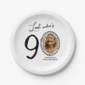 Look Who's Nighty写真90誕生日 ペーパープレート (正面)