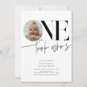 Look Who's One モダンシンプルBirthday 招待状 (正面)