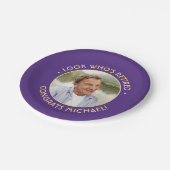 Look Who's Purple 退職した Retirementパーティー写真 ペーパープレート (アングル)