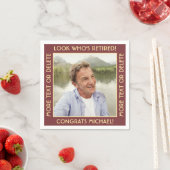 Look Who's Red 退職した金ゴールド退職パーティー写真 スタンダードカクテルナプキン (インサイチュ)