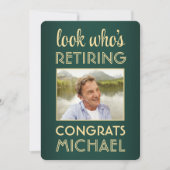 Look Who's Retaining Green Retirementパーティー写真 招待状 (正面)