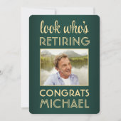 Look Who's Retaining Green Retirementパーティー写真 招待状 (正面)