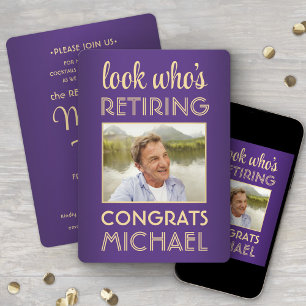 Look Who's Retaining Purple Retirementパーティー写真 招待状