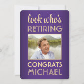 Look Who's Retaining Purple Retirementパーティー写真 招待状 (正面)