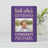 Look Who's Retaining Purple Retirementパーティー写真 招待状 (スタンド正面)