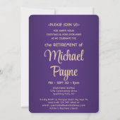 Look Who's Retaining Purple Retirementパーティー写真 招待状 (裏面)